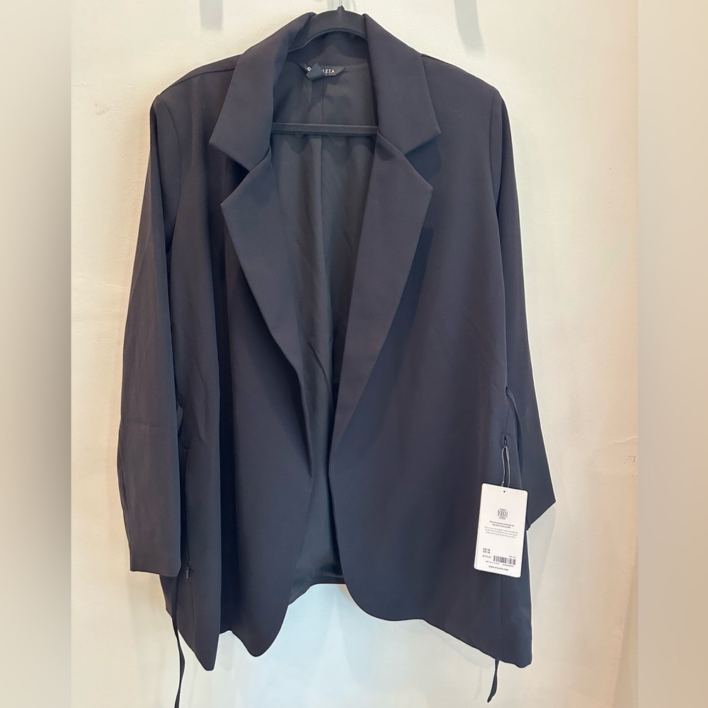 Zara Black Open-Front Blazer Jacket
